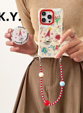 新款苹果17promax带支架磁吸手机壳挂绳适用于华为mate60斜挎可背15pro保护壳VIVOX100ULTRA四角防摔小米14U