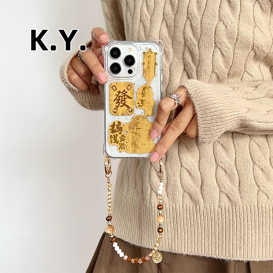 苹果16Pro亚克力挂绳斜挎手机壳