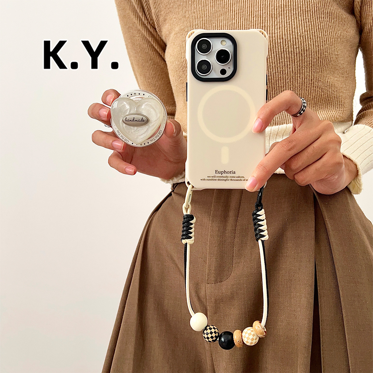 简约爱心磁吸支架手机壳带挂绳适用于苹果17PROMAX背带斜挎华为PURA70四角开孔VIVOX200PRO小米17防摔硬壳女,3C数码配件,手机保护套/壳,淘宝优惠券,粉丝福利购,淘宝优惠卷