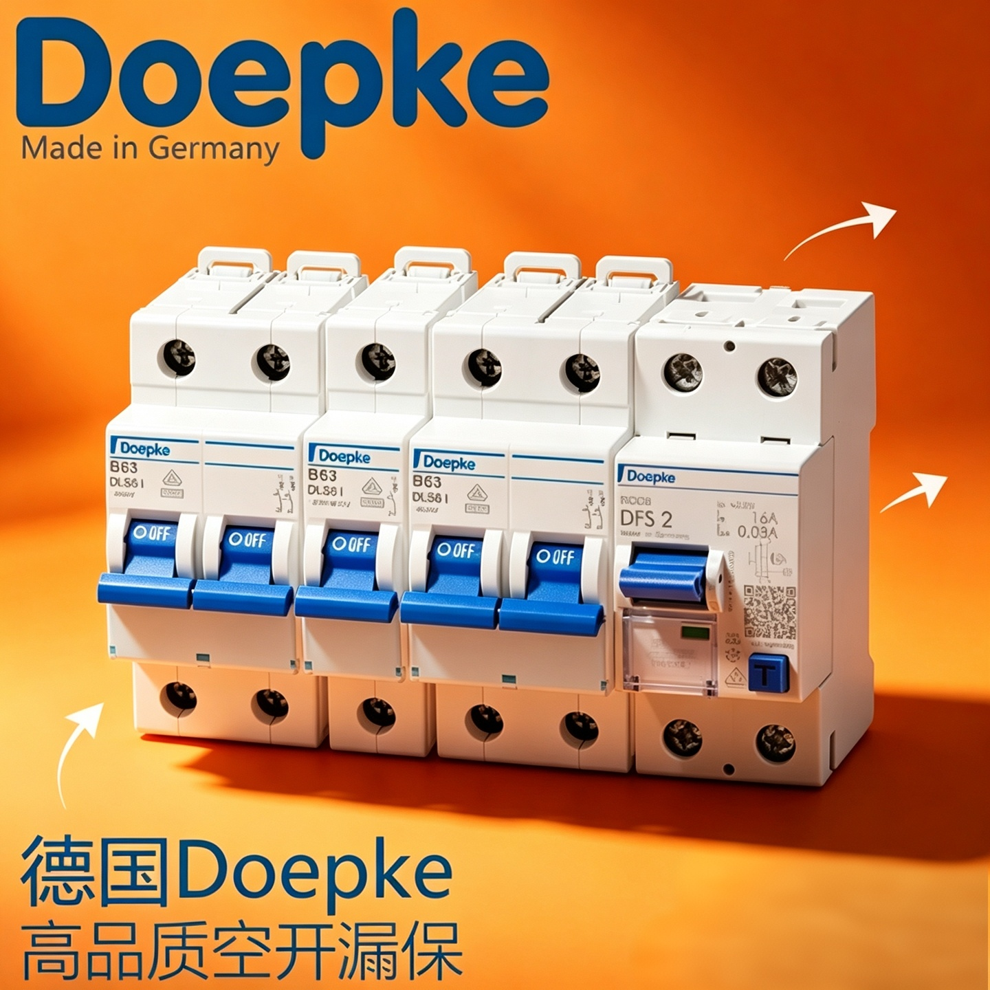 德国Doepke杜普克 DLS 6i DFS系列20A 32A 40A 63A 漏保 空气开关