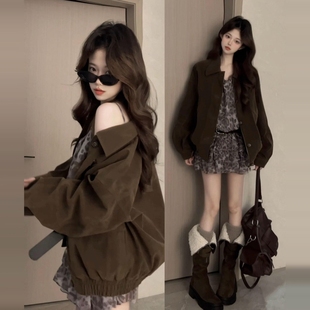 韩系美拉德工装夹克短外套女秋冬季2025新款小个子绝美巨好看上衣