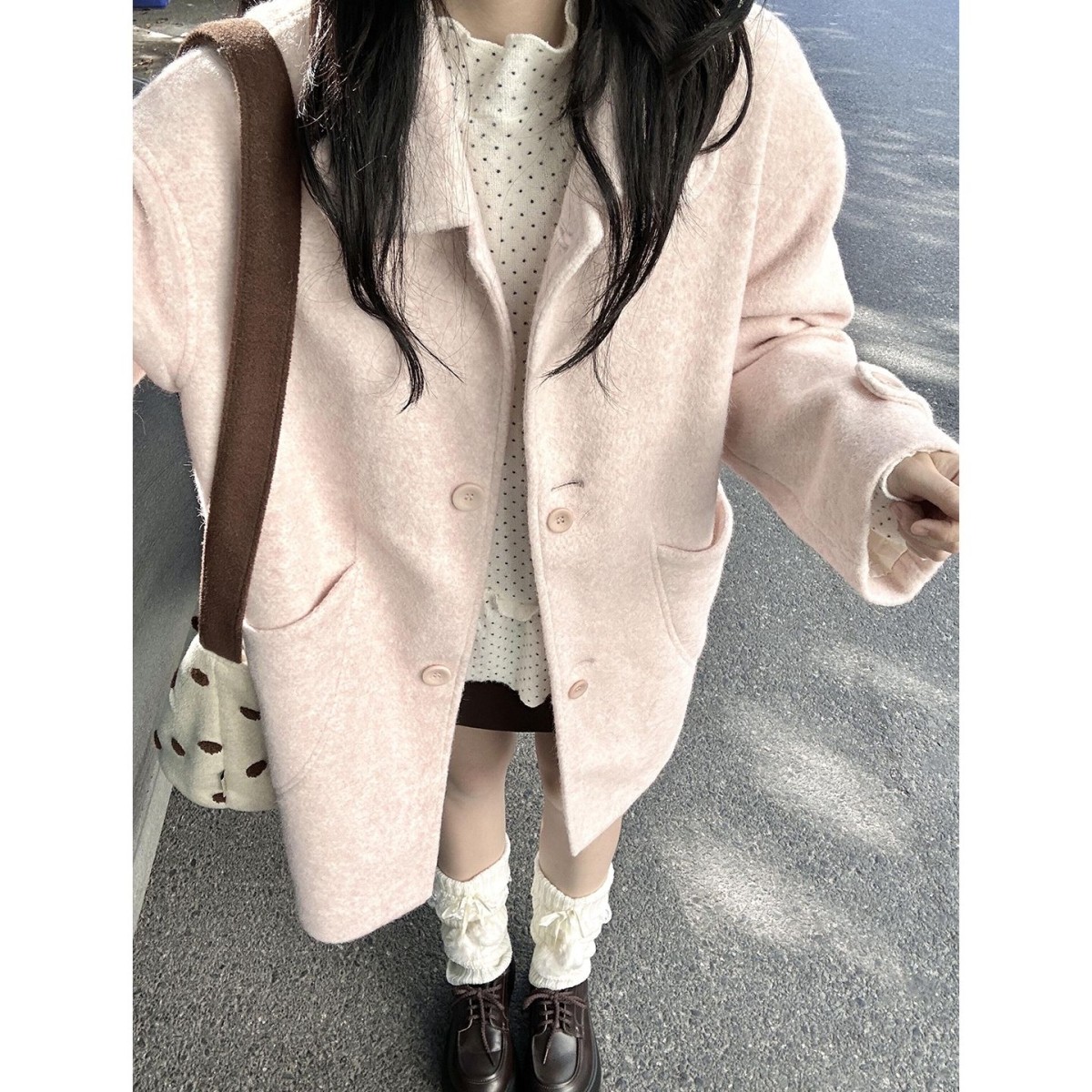 粉色毛呢大衣外套女秋冬季2026新款小个子香风独特漂亮巨好看超火,女装/女士精品,短外套,淘宝优惠券,粉丝福利购,淘宝优惠卷