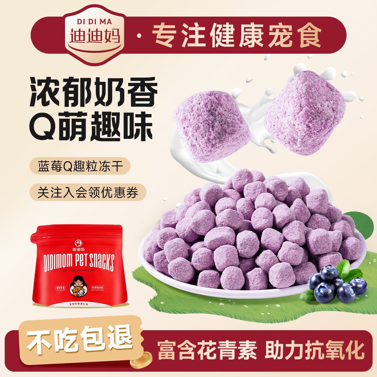 馥郁蓝莓冻干满满花青素