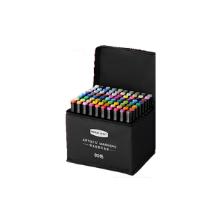 丙烯马克笔学生专用48色油性速干双头初中生美术专用绘画动漫水彩笔套装可加墨笔芯炳稀可叠色画笔儿童彩笔