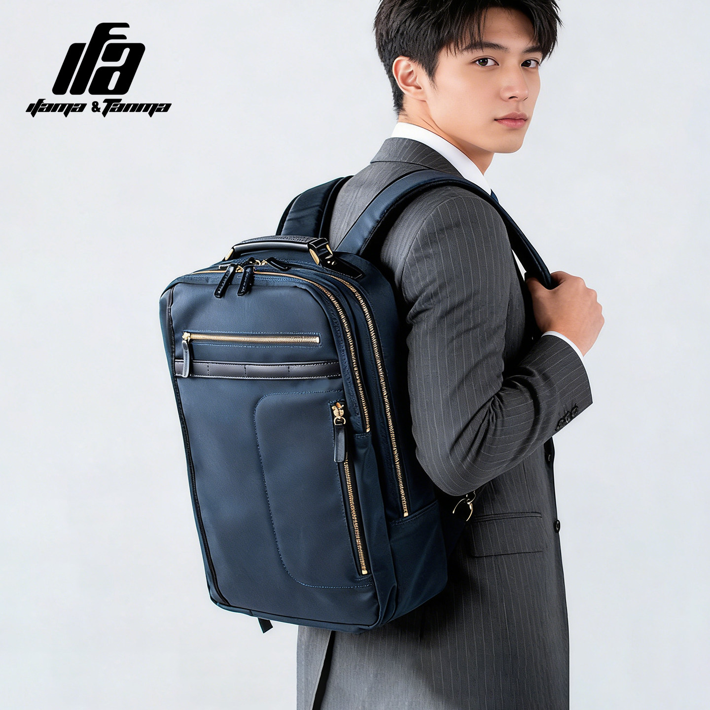 笔记本电脑包男士双肩包高级感小众商务包旅行包男款旅游轻便背包