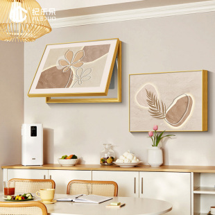 莫兰迪色系电表箱装饰画 画抽象艺术电闸盒遮挡挂画 画新款线 线