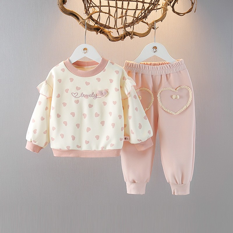 女童装运动套装洋气秋装2025新款女宝春秋季卫衣小女孩休闲两件套