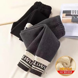 中大童保暖儿童裤 外穿洋气女宝宝棉裤 子 加厚秋冬装 女童加绒打底裤