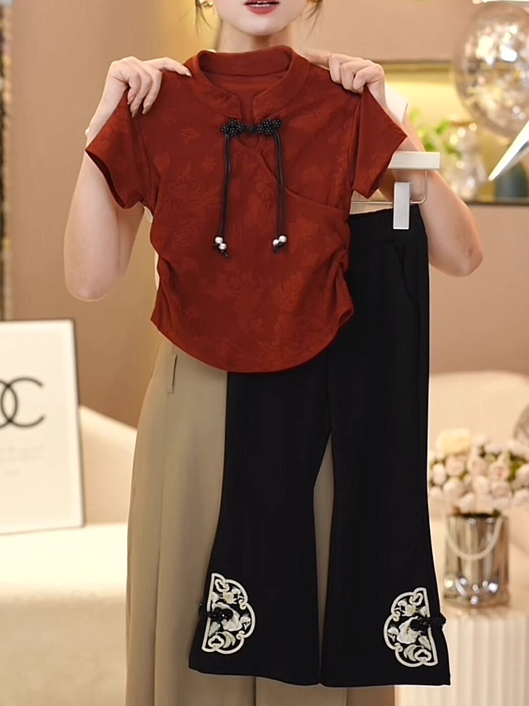童装古风女童汉服套装国潮风儿童唐装中大童小女孩夏款短袖两件套