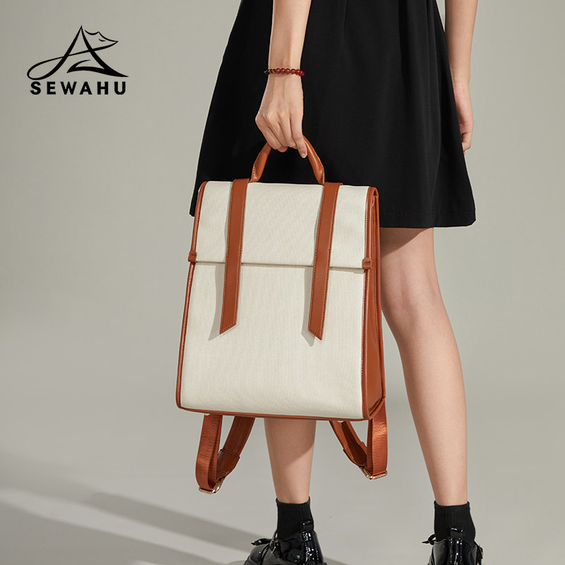 不撞款皮质通勤女双肩包韩系2025新款时尚百搭女士背包高级感小众