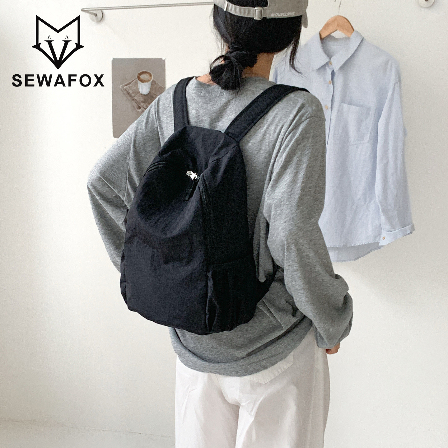 SEWAFOX尼龙双肩包学生休闲女包