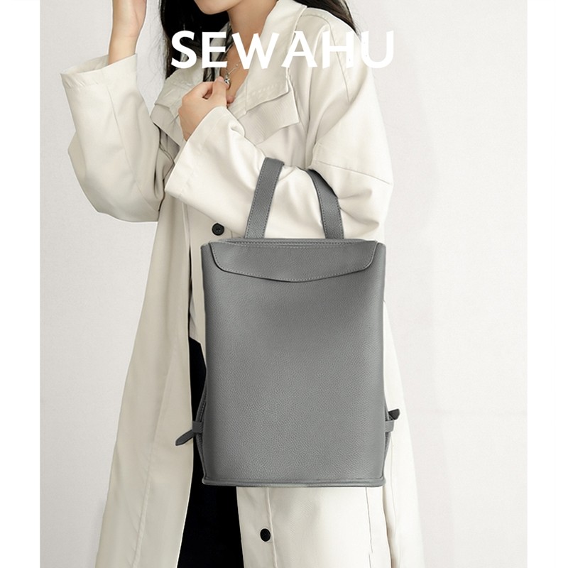 高级感女士通勤双肩包2025新款时尚百搭小众设计感女皮质背包书包