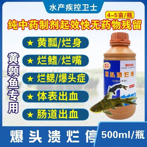 水产养殖爆头溃烂停黄颡鱼专用烂身一点红出血腐皮药鱼塘消毒杀菌