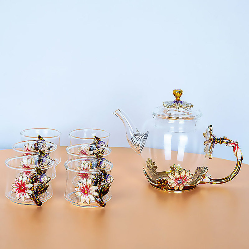 高硼硅加厚轻奢茶壶珐琅