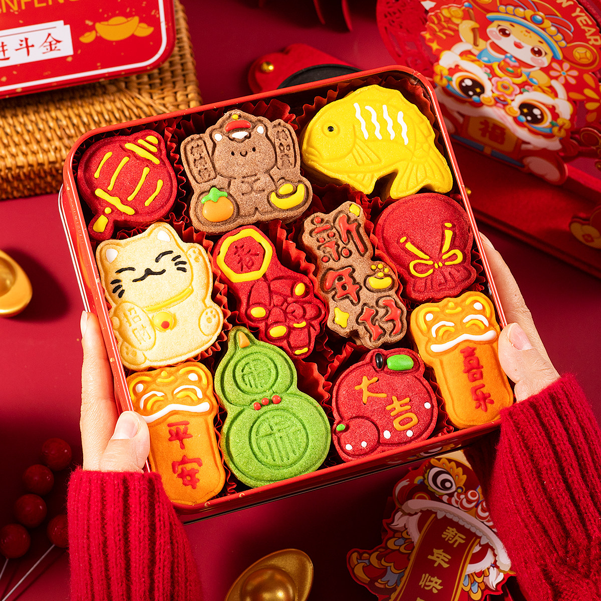 2026新年礼物手工曲奇饼干独立包装糖霜限定零食品自制马年小饼干