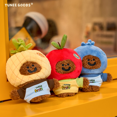 TUNEE GOODS 水果农场小熊 小熊苹果树 可爱潮流毛绒挂件变装