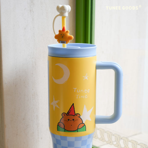 TUNEE GOODS 大容量冰霸杯保温杯吸管车载杯 原创插画便携不锈钢