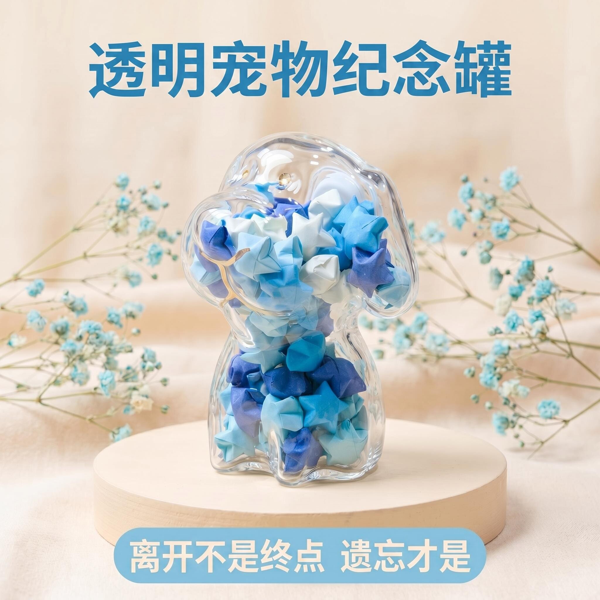 宠物专用纪念收纳罐高硼硅玻璃密封罐防潮密封宠物骨灰毛发收藏