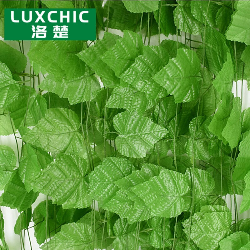 洛楚（Luxchic）仿真葡萄叶大平板20片叶12条葡萄藤装饰条假花藤