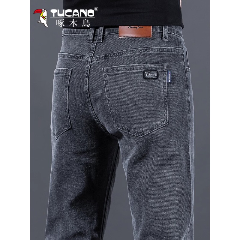 啄木鸟牛仔裤男士秋冬季宽松直筒