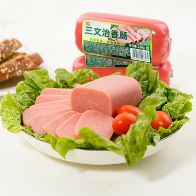 齐赞三文治香肠火腿午餐肉三明治切片午餐肉早餐肠火锅食材方火腿