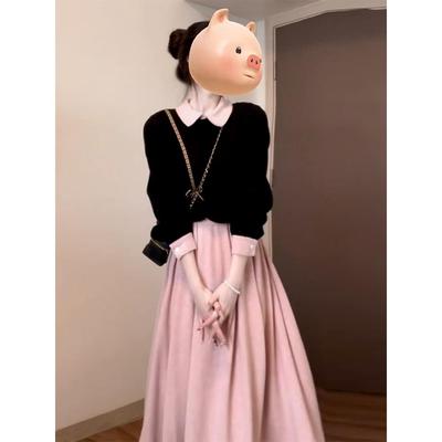 粉色连衣裙子女春季2025新款