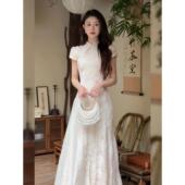 女神范收腰长裙子 2025夏季 气质国风碎花旗袍连衣裙女装 新款 新中式