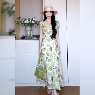 气质温柔风收腰裙子 法式 复古浪漫初恋碎花连衣裙女装 2025夏季 新款
