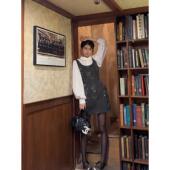 巨好看千金感小香风连衣裙秋冬女内搭新年战袍背心裙套装 生日裙子