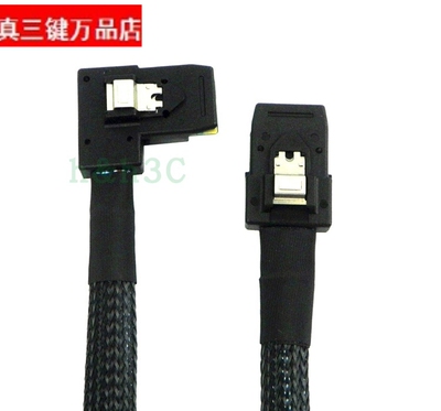 80CM精品SFF8087-8087侧弯直角L型36P弯头Mini SAS线阵列卡背板线