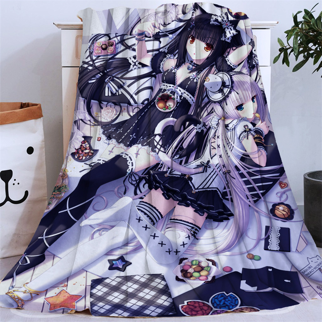 猫娘乐园巧克力与香子兰二次元动漫周边法兰绒毛毯来图定制盖腿被,床上用品,休闲毯/毛毯/绒毯,淘宝优惠券,粉丝福利购,淘宝优惠卷