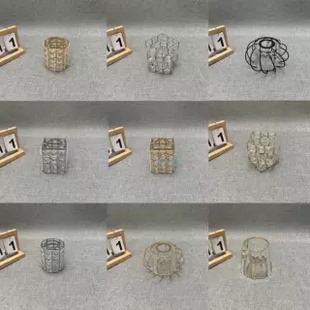 恒大吊灯罩壁灯E14螺口水晶玻璃灯罩外壳E27螺口替换装饰罩