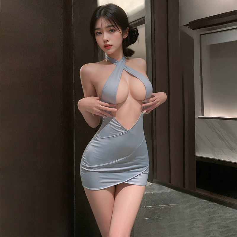 性感OL秘书制服纯欲床上包臀睡裙夜店交叉镂空睡衣女qqny内衣情趣