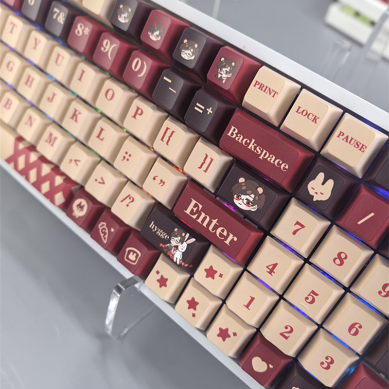 陆沉二次元主题机械键帽PBT全五面热升华磨砂质感小蜜蜂made68