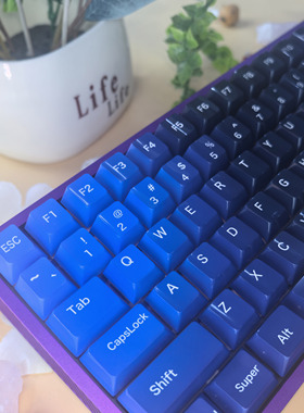 致壹蓝色渐变机械键盘帽镜面仿瓷热升华wooting60he