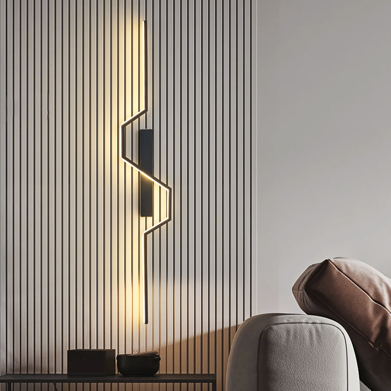 卧室床头长条壁灯创意客厅格栅灯