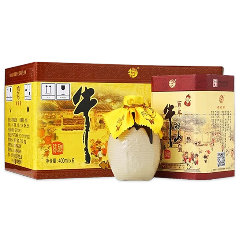 牛栏山二锅头36/52度百年陈酿三牛400ml*2瓶浓香型白酒含手提袋