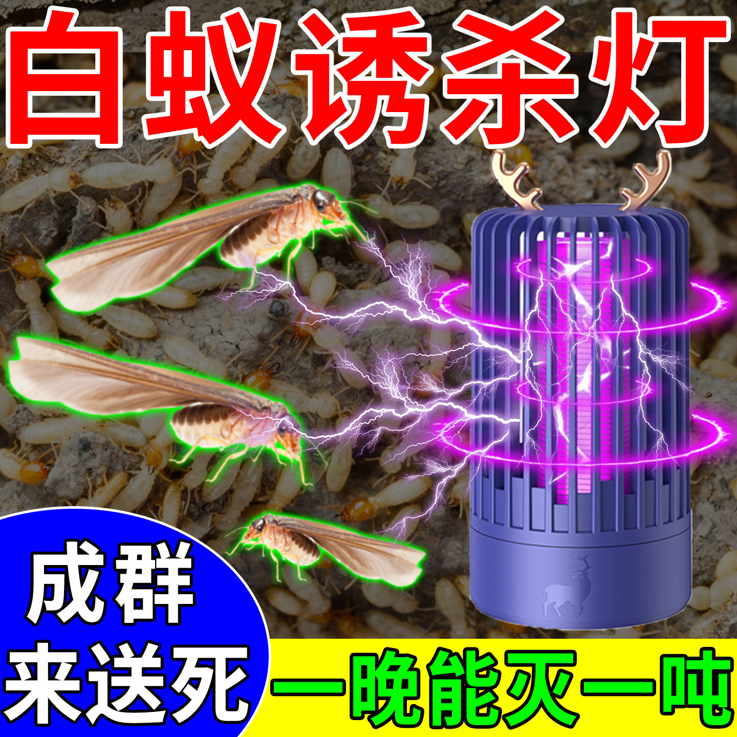 白蚁诱捕灯飞蚁引诱盒灭杀神器驱赶飞虫预防专用药全窝端家用室内