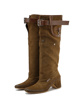 27QUAI GROSMOTT猎装系列-高筒堆堆猎装长靴橄榄绿时装靴24冬季款