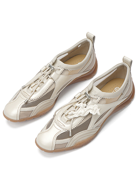 27QUAI GROSMOTT Nxde米白网面透气抽绳运动鞋复古德训鞋2025新款