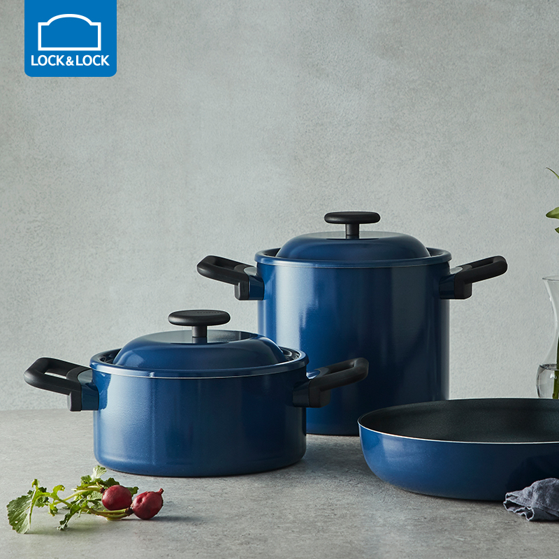 乐扣乐扣汤锅家用煮锅不粘锅炖肉煲汤双耳炖锅燃气电磁炉加深通用