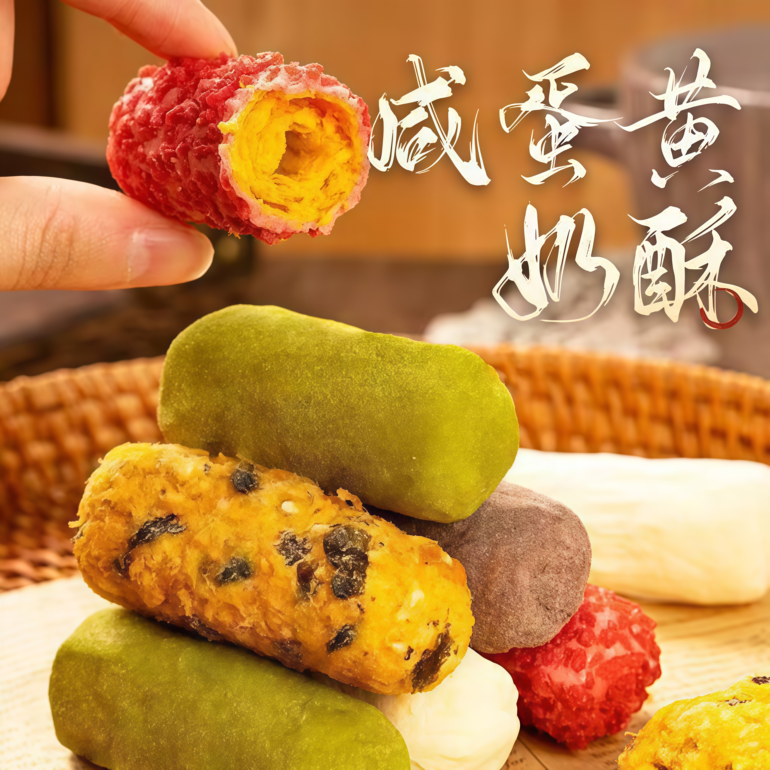 网红拉丝奶酥卷蛋黄牛轧奶卷奶香肉松海苔多口味手工中式糕点零食