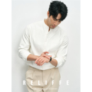 衬衣 男纯棉立领新中式 秋冬保暖商务休闲打底加绒加厚长袖 白色衬衫