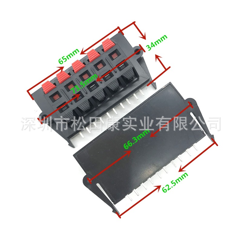 蝴蝶线夹WP10-11接线座10位密封带扣线夹弹簧接线柱10P音箱接线柱
