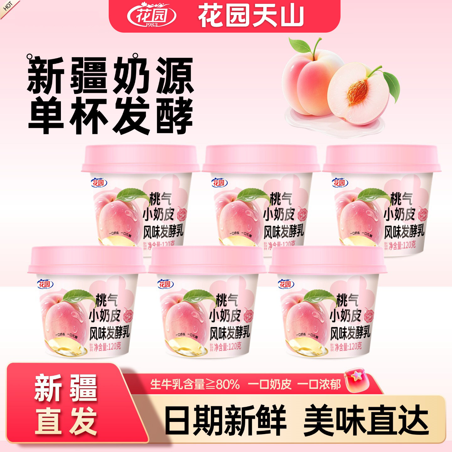 新疆花园桃气小奶皮子酸奶120g*12杯风味发酵乳口感细腻新疆直发,咖啡/麦片/冲饮,低温酸奶,淘宝优惠券,粉丝福利购,淘宝优惠卷
