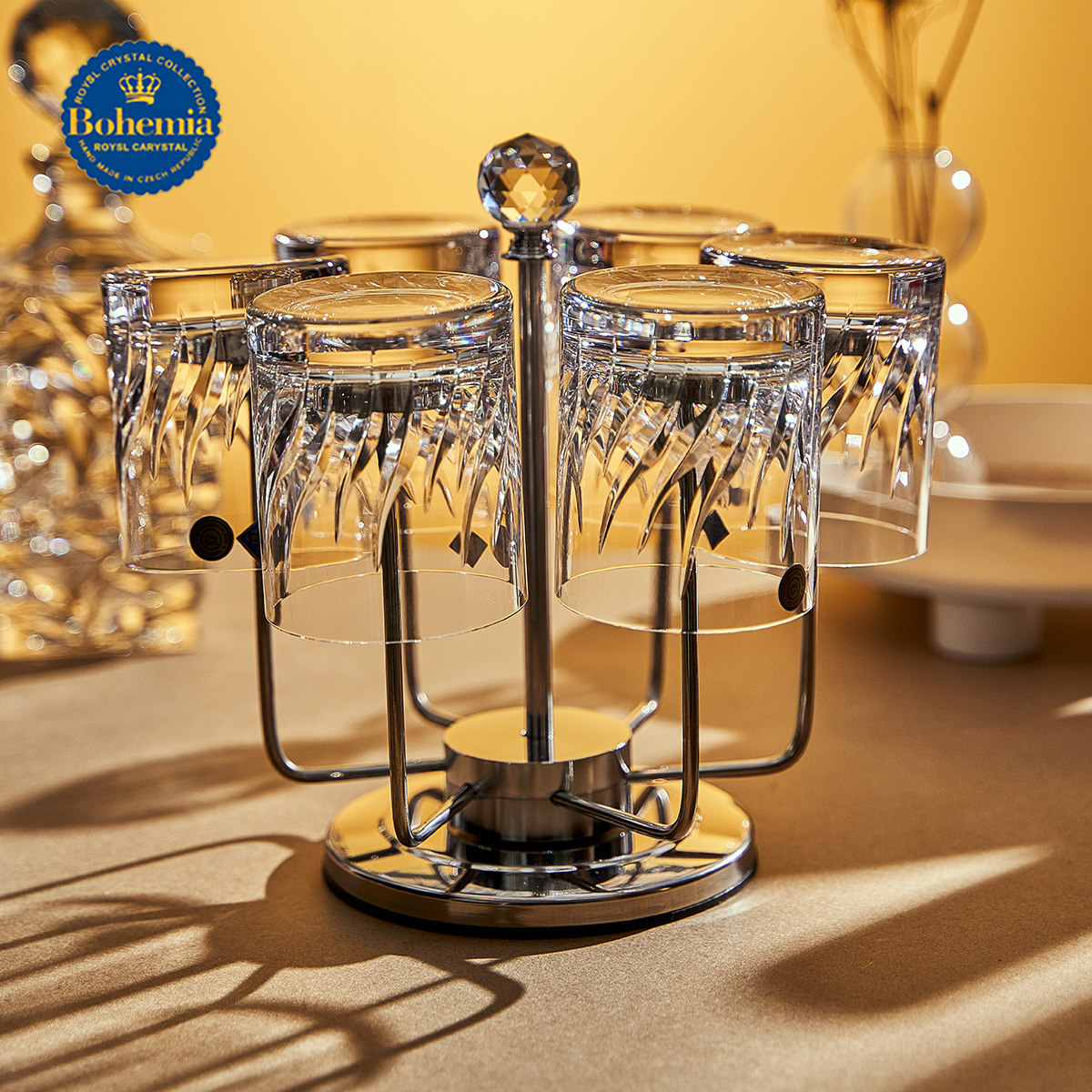 捷克进口BOHEMIA水晶玻璃威士忌杯 手工简约轻奢洋酒杯创意家用杯