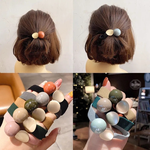 头绳女短发成人半扎发发圈粗绳网红简约皮筋丸子头发饰扎皮套发绳