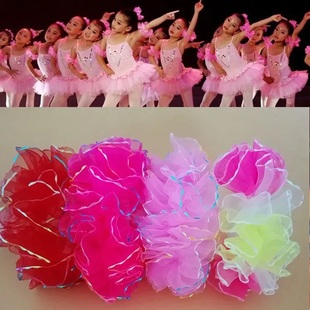 儿童头绳带花元旦节头花发饰丸子头头饰皮筋女孩舞蹈六一表演发圈