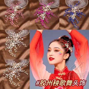 古典舞发饰侧边傣族舞蹈表演出民族胶州秧歌头饰现代舞头花女儿童