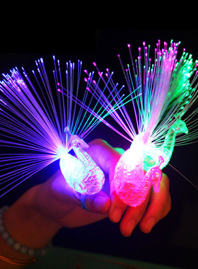 创意戒指开屏光纤灯地摊闪光